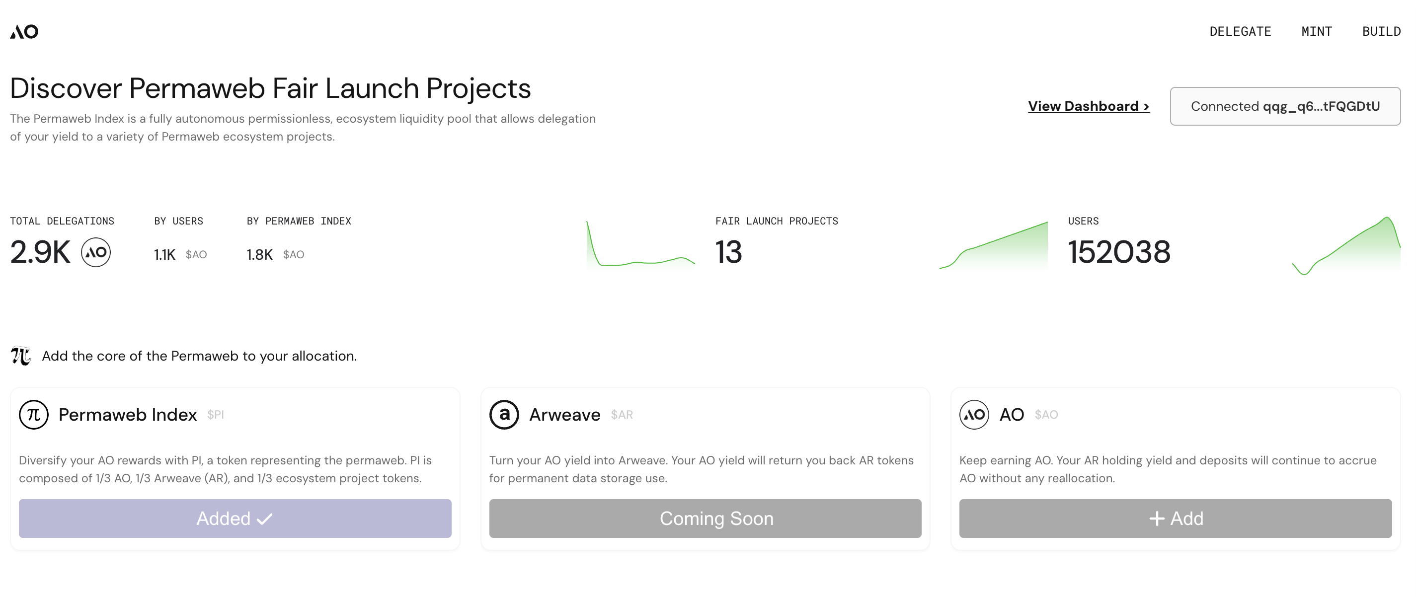 Permaweb Index Delegate UI